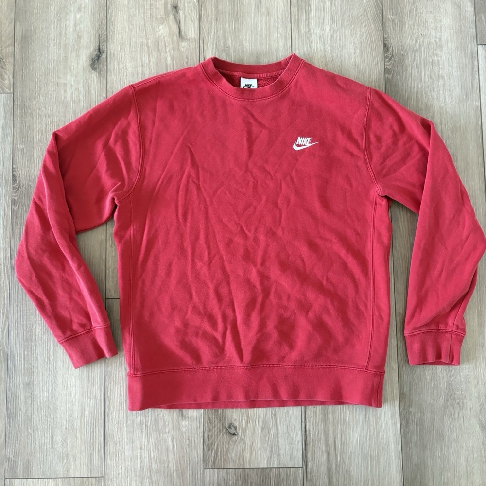 Nike Sportswear Club Fleece Crew Crewneck University Red Mens Small BV2662-657